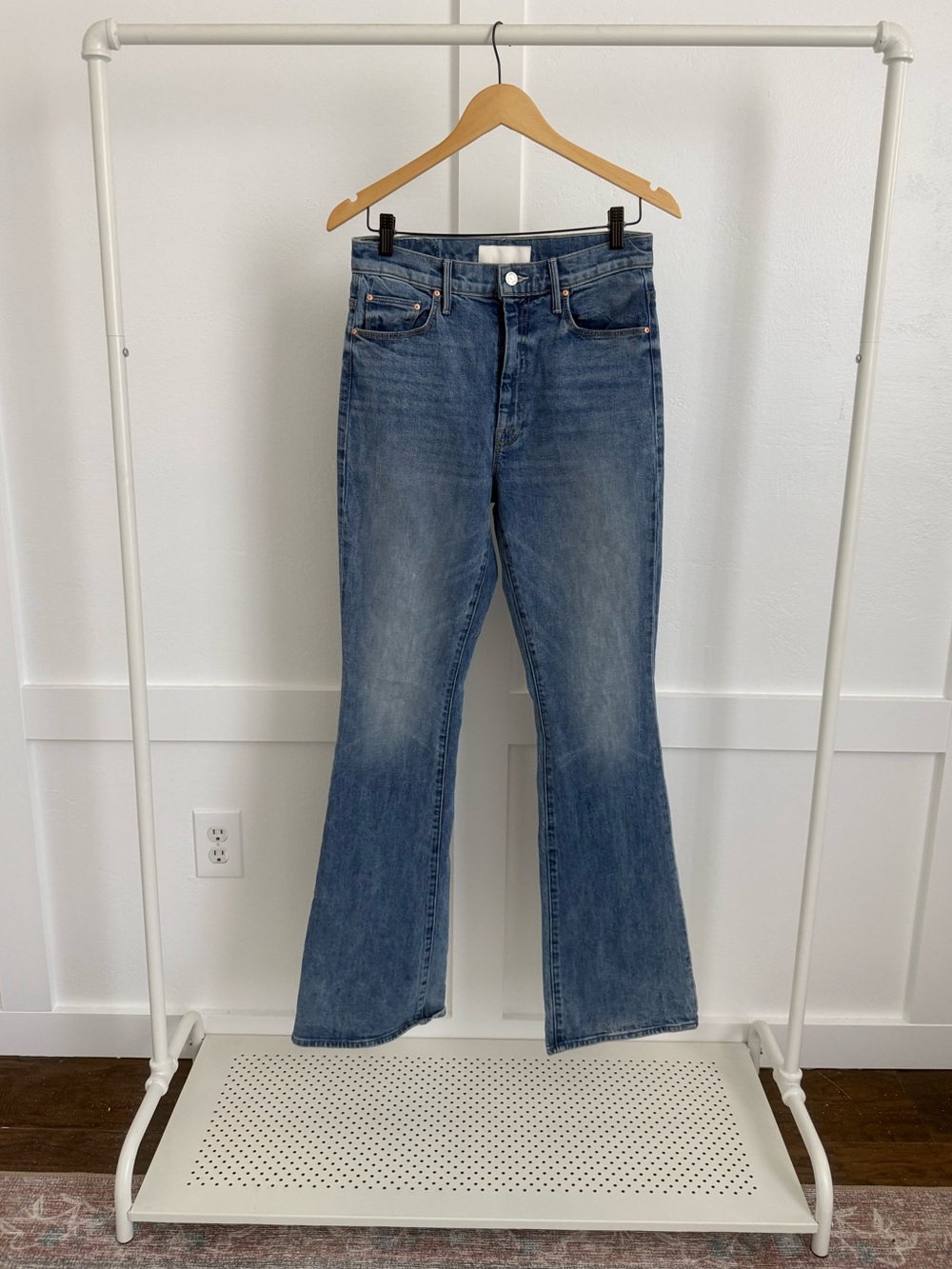 Mother High Waisted Weekender Slice Heel Jeans Belle De Jour